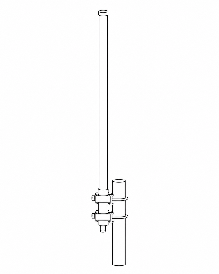 Fassadenantenne, 59 cm, einschließlich Halterung und Adapter N(m)/SMA(f)